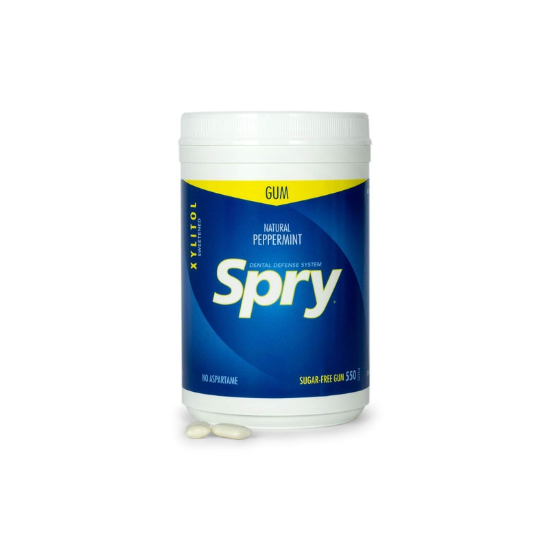 Spry Fresh Natural Xylitol Chewing Gum Dental Defense System - Aspartame-Free, Sugar-Free, Non-GMO, Gluten-Free (Peppermint, 550 Count - Pack of 1) - Image 1